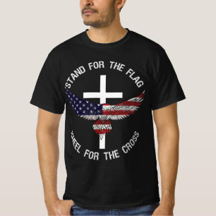 Patriotic Stand For The Flag Kneel For The Cross  T-Shirt