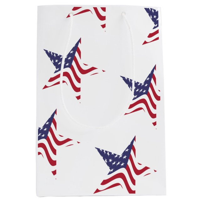 Patriotic Star American Flag Gift Bag (Front)