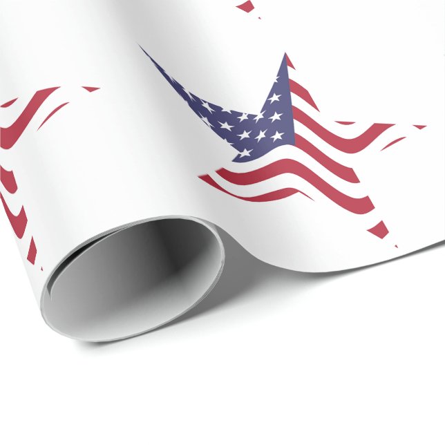 Patriotic Star American Flag Wrapping Paper (Roll Corner)
