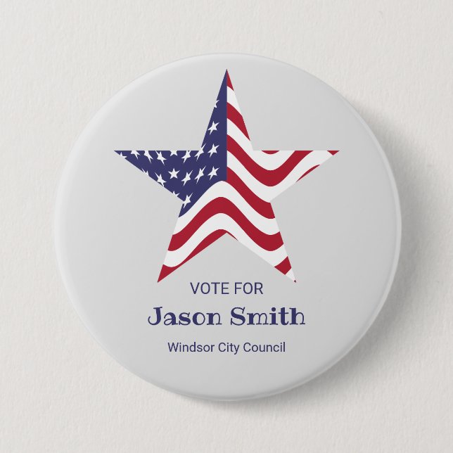 Patriotic Star Button Election American Flag (Front)