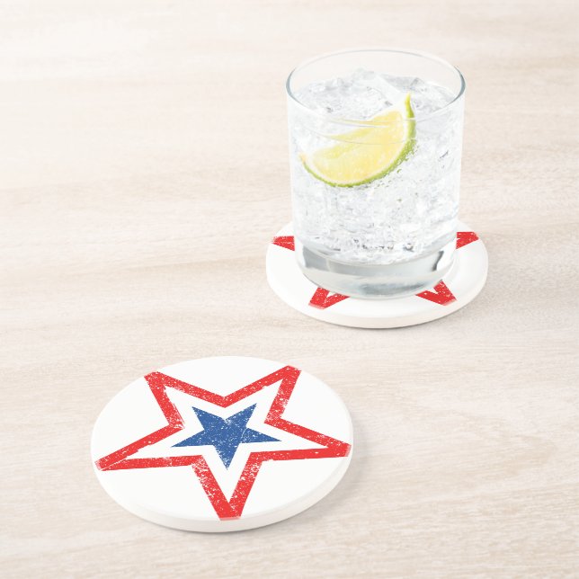 Patriotic Star Drink Coaster (Side)