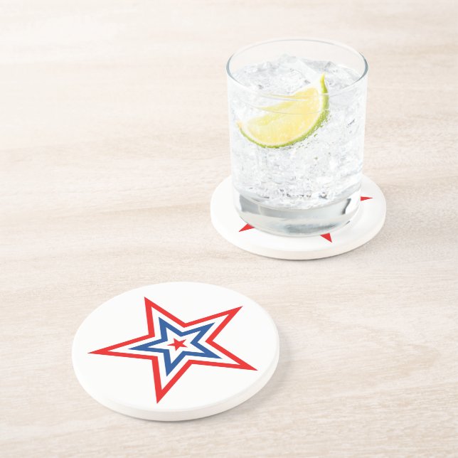 Patriotic Star Drink Coaster (Side)