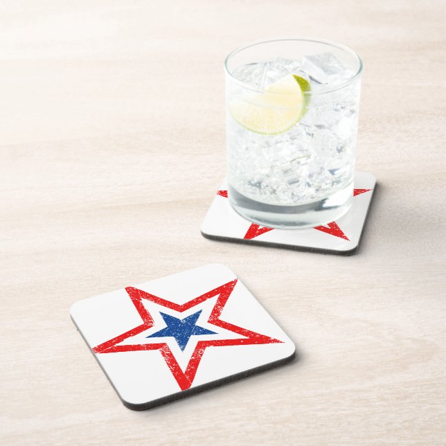 Patriotic Star Drink Coaster (Right Side)