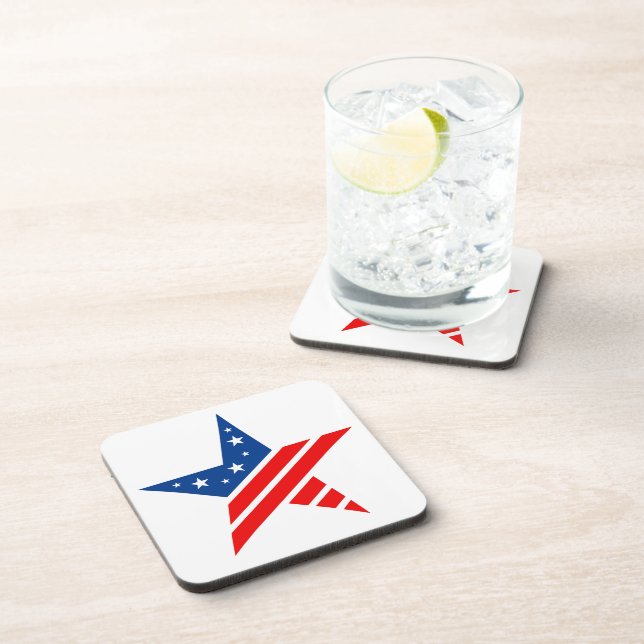 Patriotic Star Drink Coaster (Right Side)