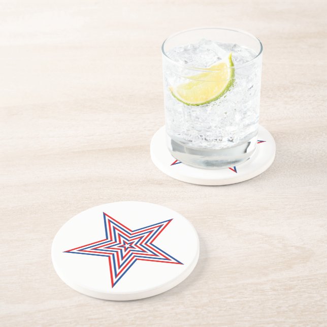 Patriotic Star Drink Coaster (Side)