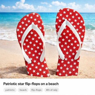 Patriotic Star Flip-Flops Thongs