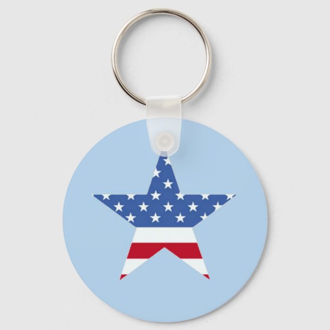 Patriotic Star Keychain (Front)