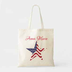 Patriotic Star Personalised Tote Bag America USA