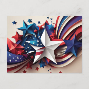 Patriotic Star Postcard