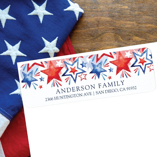 Patriotic Star Return Address Label (Creator Uploaded)