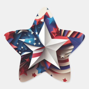 Patriotic Star Sticker