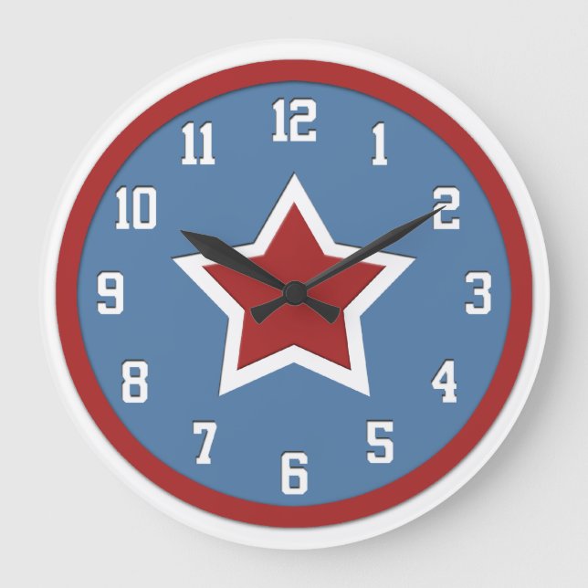 Patriotic Star Wall Clock (Front)