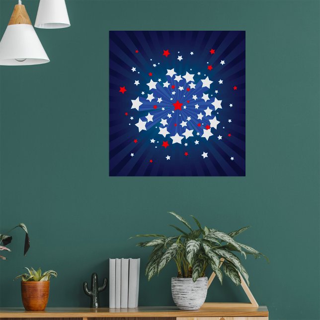 Patriotic Starburst Red White and Blue USA  Poster (Creator Uploaded)