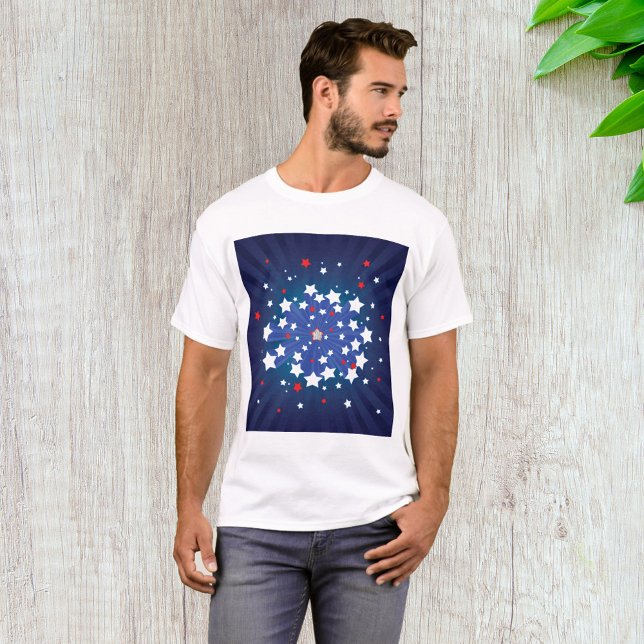 Patriotic Starburst Red White and Blue USA  T-Shirt (Creator Uploaded)