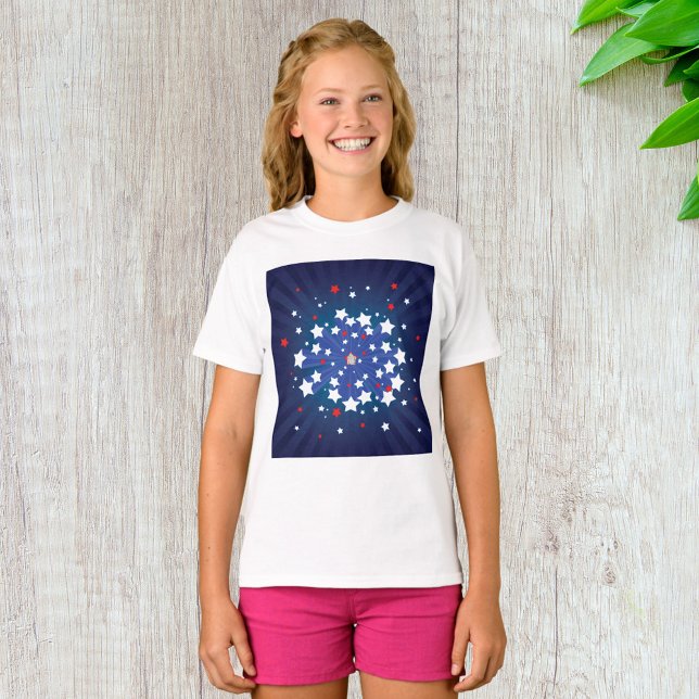 Patriotic Starburst Red White and Blue USA  T-Shirt (Creator Uploaded)