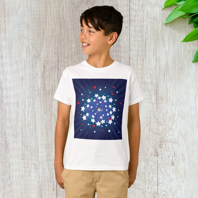 Patriotic Starburst Red White and Blue USA  T-Shirt (Creator Uploaded)