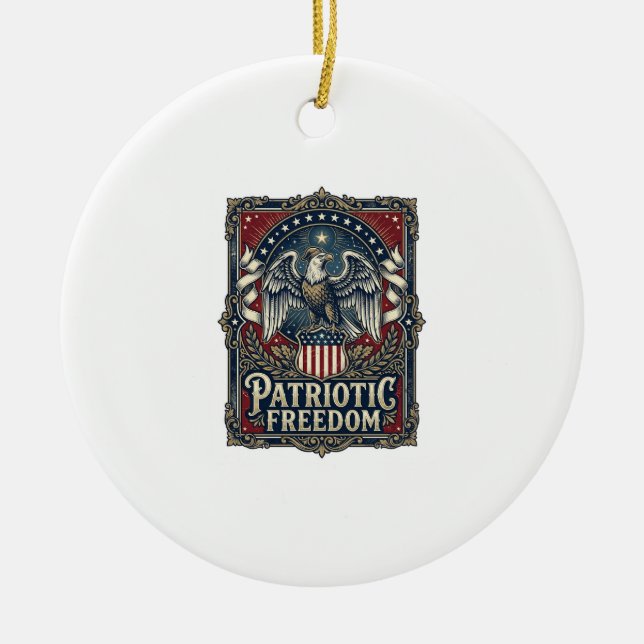 Patriotic Stargazer Vector Graphic Tee Ceramic Ornament (Front)
