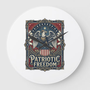 Patriotic Stargazer Vector Graphic Tee Large Clock