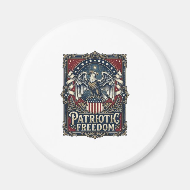 Patriotic Stargazer Vector Graphic Tee Magnet (Front)
