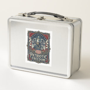 Patriotic Stargazer Vector Graphic Tee Metal Lunch Box