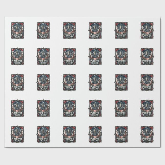 Patriotic Stargazer Vector Graphic Tee Wrapping Paper (Flat)