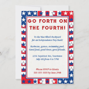 Patriotic Stars 4th of July Invitation
