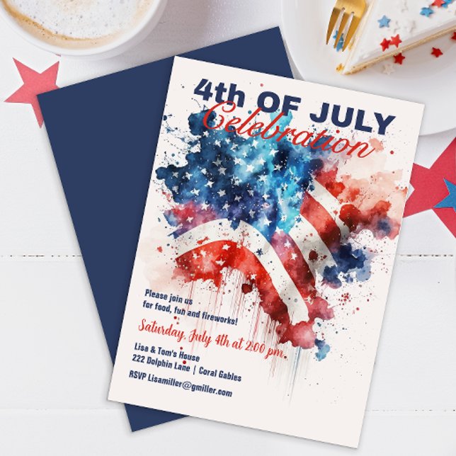 Patriotic Stars and Stripes 4th July Celebration Invitation (Creator Uploaded)
