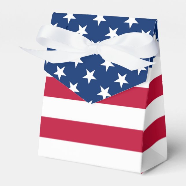 Patriotic Stars And Stripes American Flag  Favour Box (Front Side)