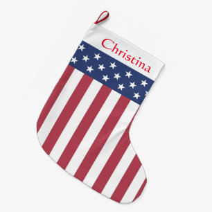 Patriotic Stars and Stripes Christmas Stocking