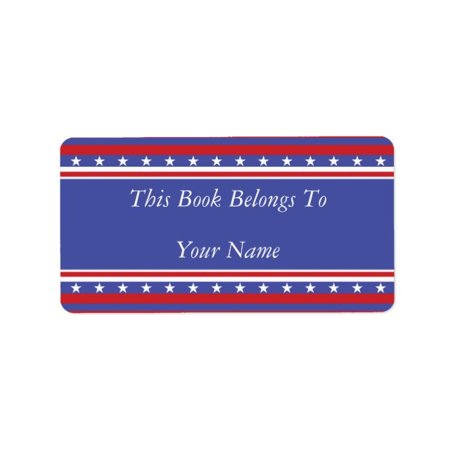 Patriotic Stars and Stripes Label (Front)