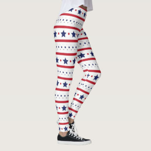 Patriotic Stars and Stripes  Leggings