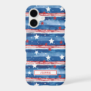 Patriotic Stars and Stripes Monogrammed