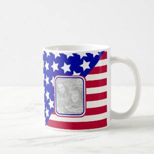 Patriotic Stars and stripes photo frame Coffee Mug
