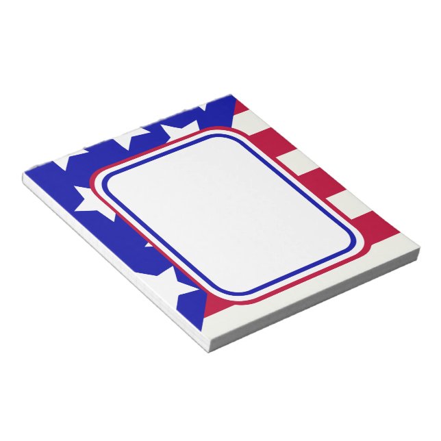 patriotic Stars and stripes photo frame Notepad (Angled)