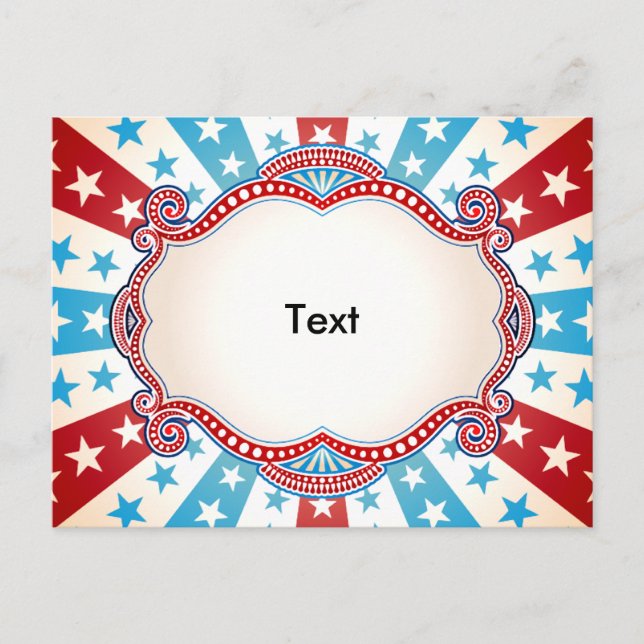 Patriotic Stars and Stripes Postcard (Front)