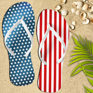 Patriotic Stars and Stripes Thongs