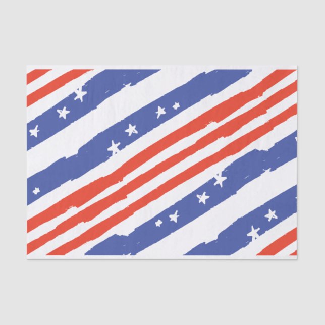 Patriotic Stars and Stripes Tissue Paper (Front)