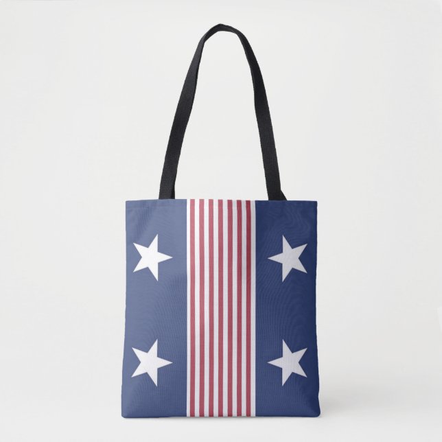Patriotic Stars and Stripes Tote Bag (Front)
