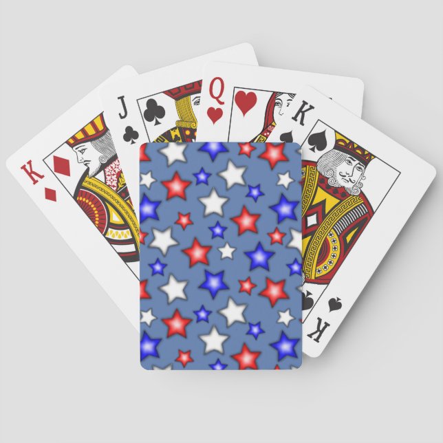 Patriotic Stars - Blue Playing Cards (Back)