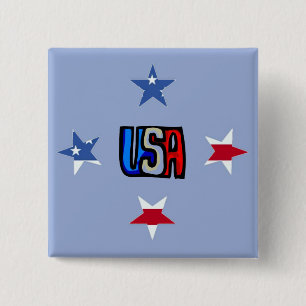 Patriotic Stars Button