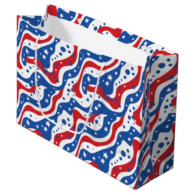 Patriotic Stars Gift Bag (Front Angled)