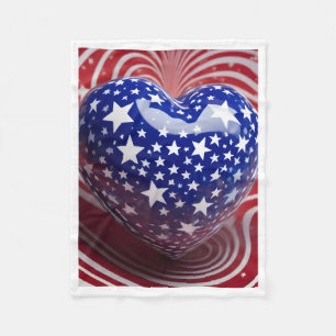 Patriotic Stars Heart Blanket