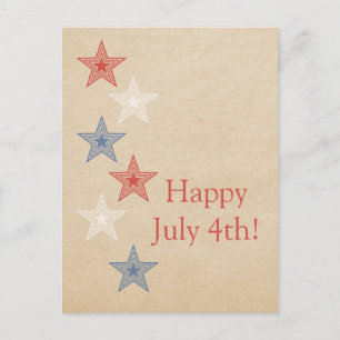 Patriotic Stars July 4th Postcard