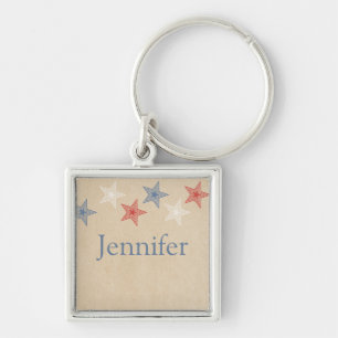 Patriotic Stars Keychain