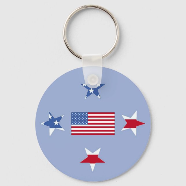 Patriotic Stars Keychain (Front)