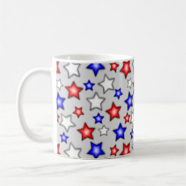 Patriotic Stars - Light Grey Coffee Mug