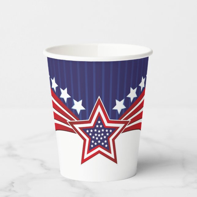 Patriotic Stars Paper Cups (Left)