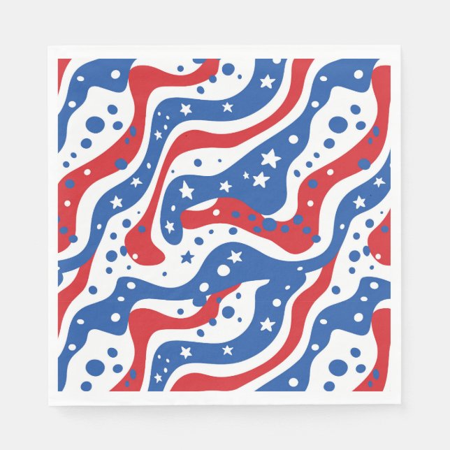 Patriotic Stars Paper Napkins (Front)