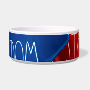 Patriotic Stars Pet Bowl with FREEDOM STARS Text
