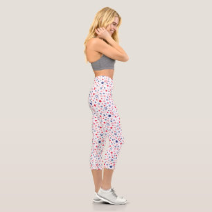 Patriotic Stars Print Women's Capri Leggings